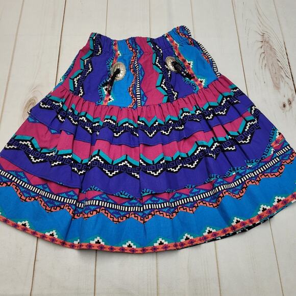 Vintage Dresses & Skirts - Vintage Wagon Wheels circle skirt southwestern aztec cowgirl